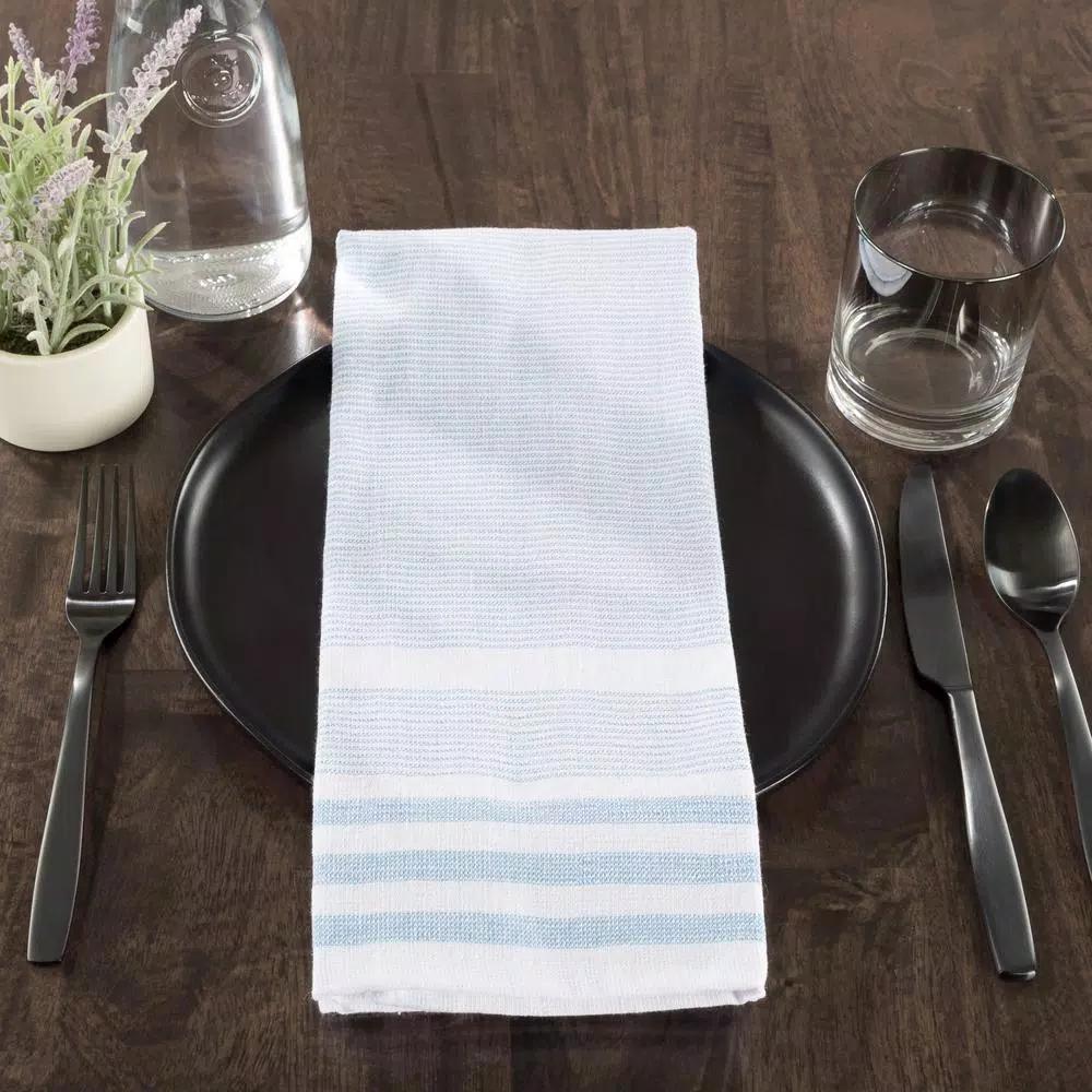 Unbranded Weymouth Home 8-Pack 100% Cotton Striped Kitchen Hand Towels