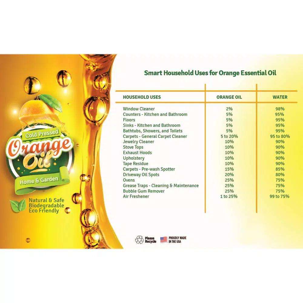 Eco Clean 32 oz. Pure Cold Pressed Orange Oil - Concentrated Citrus Peel Extract