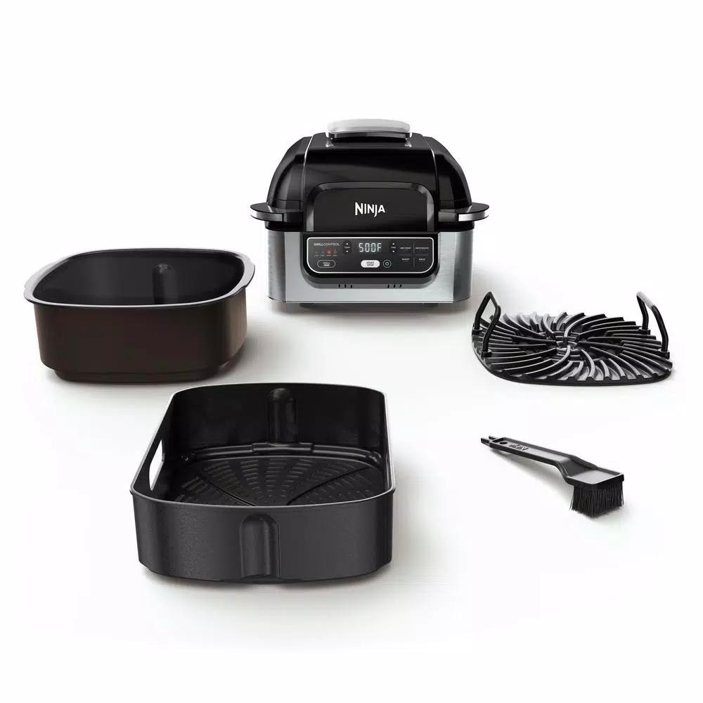 Ninja Foodi 5-in-1 Indoor Grill and 4 Qt. Air Fryer, Black Stainless Steel