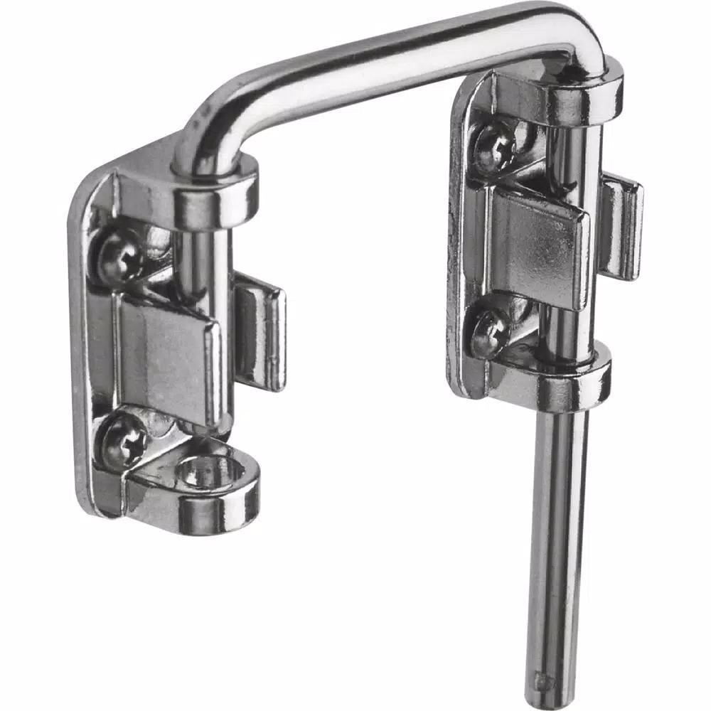Prime-Line Sliding Door Loop Lock, 2-1/8 in. Reach, Hardened Steel Bar with Diecast Base, Chrome Finish