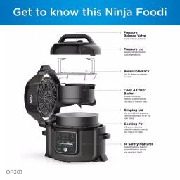 Ninja Foodi 6.5 Qt. Black Stainless Steel Electric Pressure Cooker and Air Fryer with TenderCrisp Technology thumbnail 6