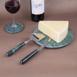 Creative Home Stainless Steel Cheese Cutter and Knife Set with Natural Green Marble Handles (2-Piece) thumbnail 7
