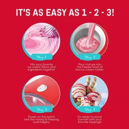 Americana 1.5 Qt. Electric Ice Cream Maker with Quick Freeze Bowl, Red thumbnail 6