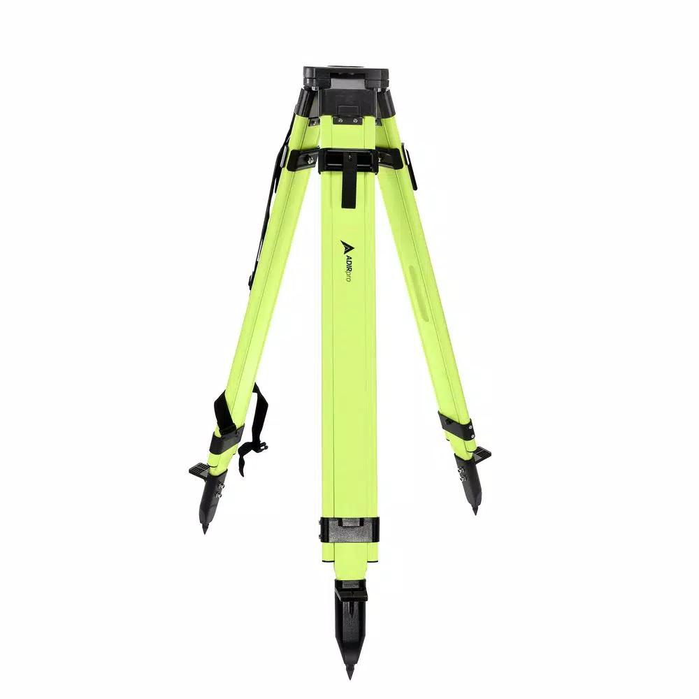 AdirPro High Visibility Green Heavy-Duty Aluminum Survey Tripod with Quick Clamp