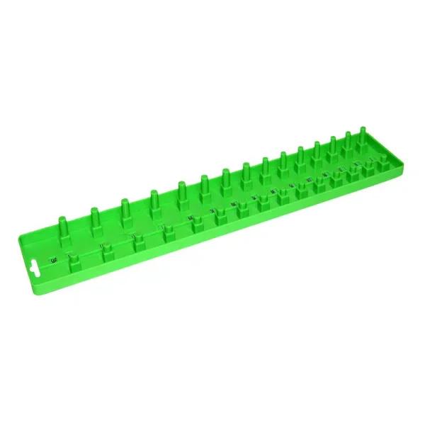 Grand Rapids Industrial Products Grip 1/2 in. Socket Tray, Green, with Sliding MM to SAE Tabs