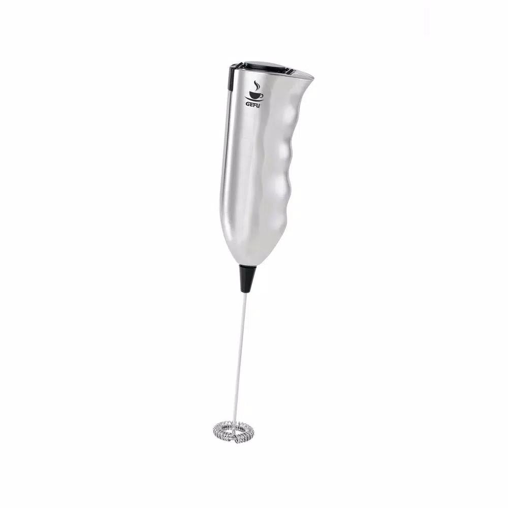 GEFU Stainless Steel Handheld Milk Frother, 16,000 RPM Battery Powered Whisk