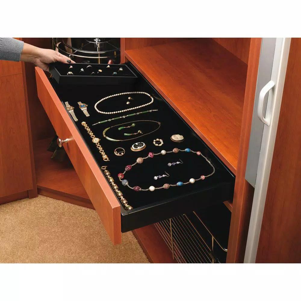 Rev-A-Shelf Black Velvet Ring Organizer for Jewelry Drawers