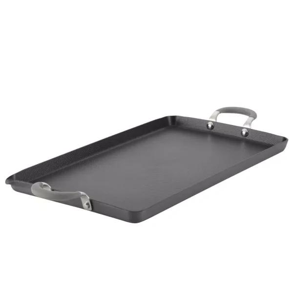 Circulon Elementum Hard-Anodized Nonstick Double Burner Griddle, 10 x 18-Inch, Oyster Gray
