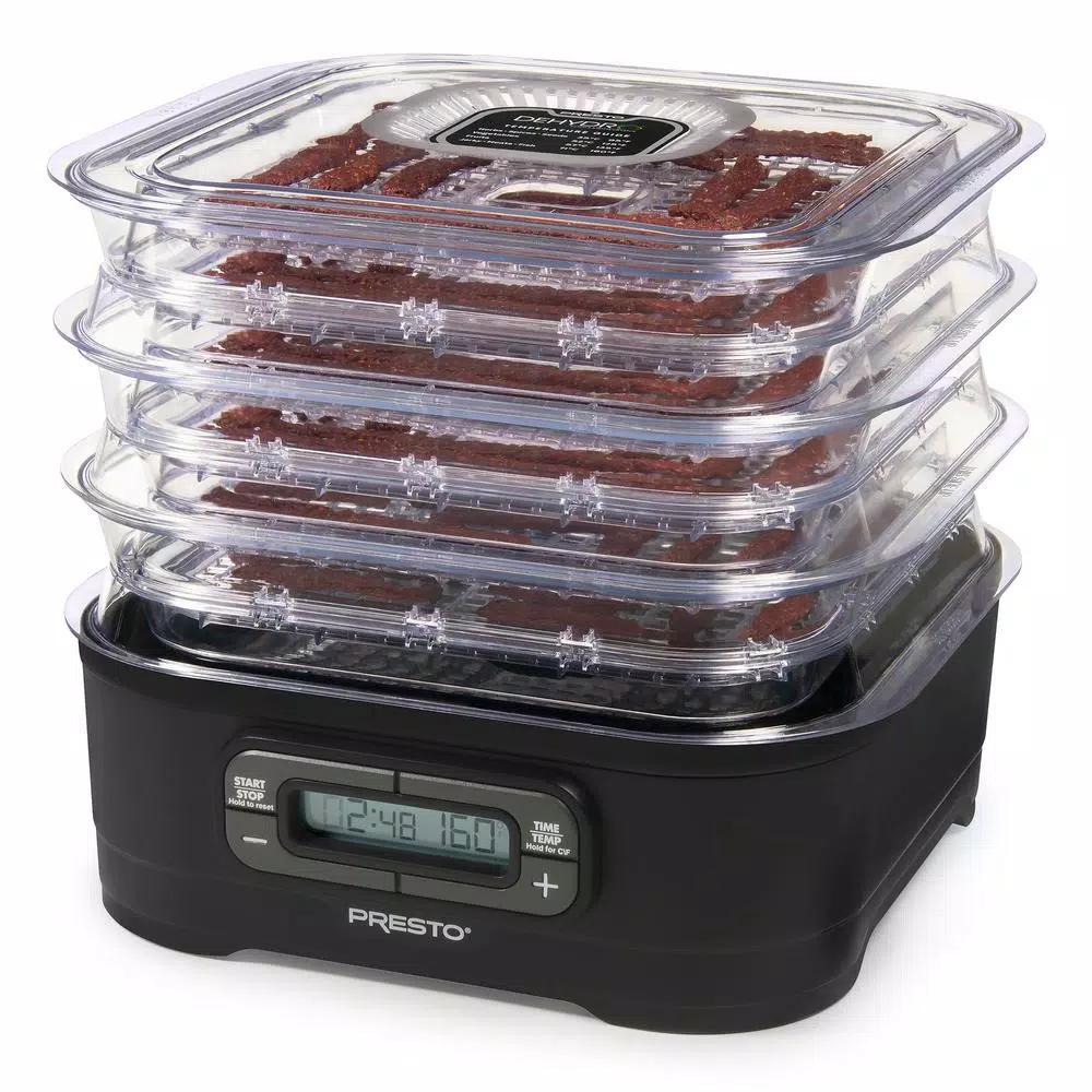 Presto Dehydro Digital Food Dehydrator with 6 Transparent Trays, 750W, Black