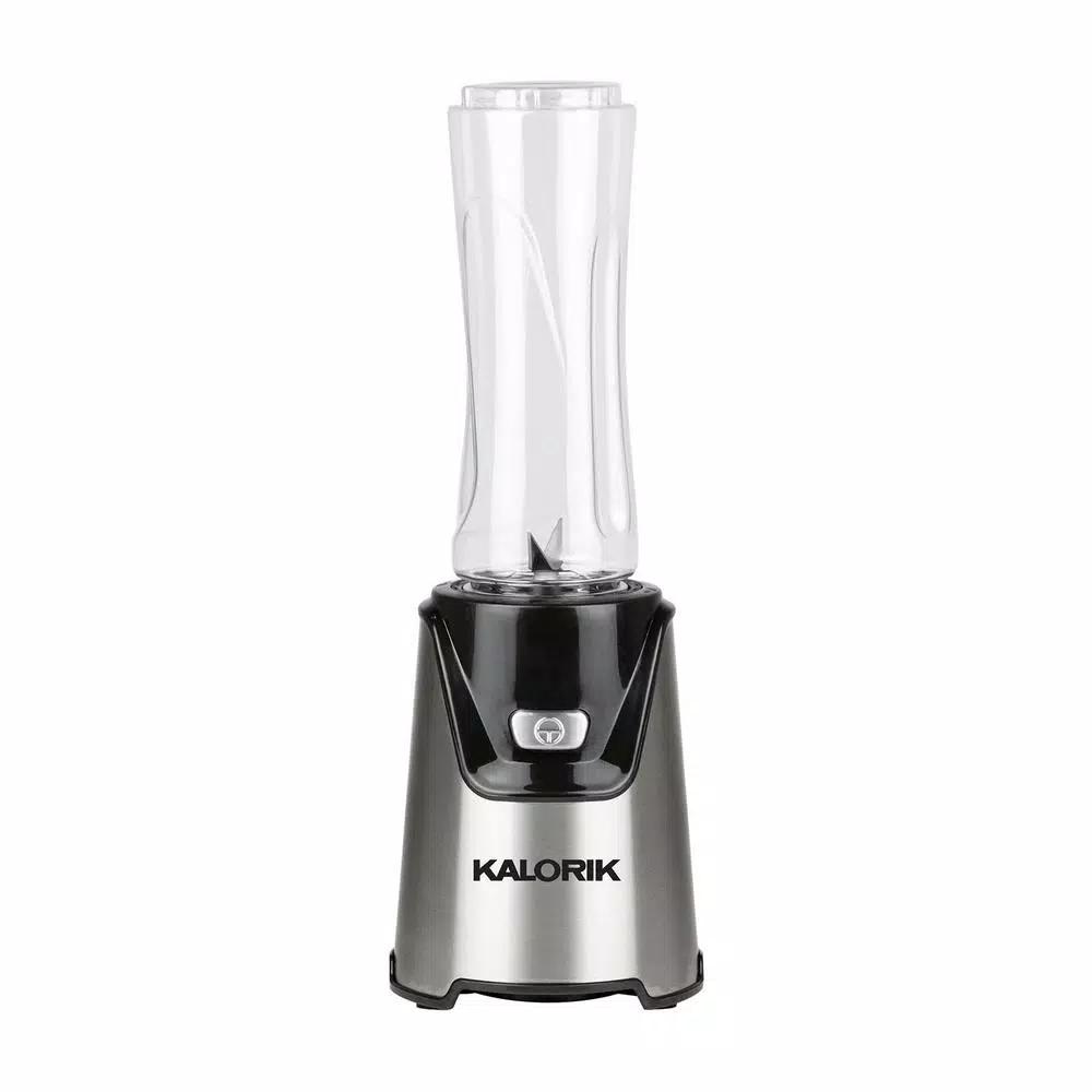 Kalorik Personal Blender, 400-Watt Single Speed Stainless Steel Blender with 2 Tritan 20 oz. Bottles