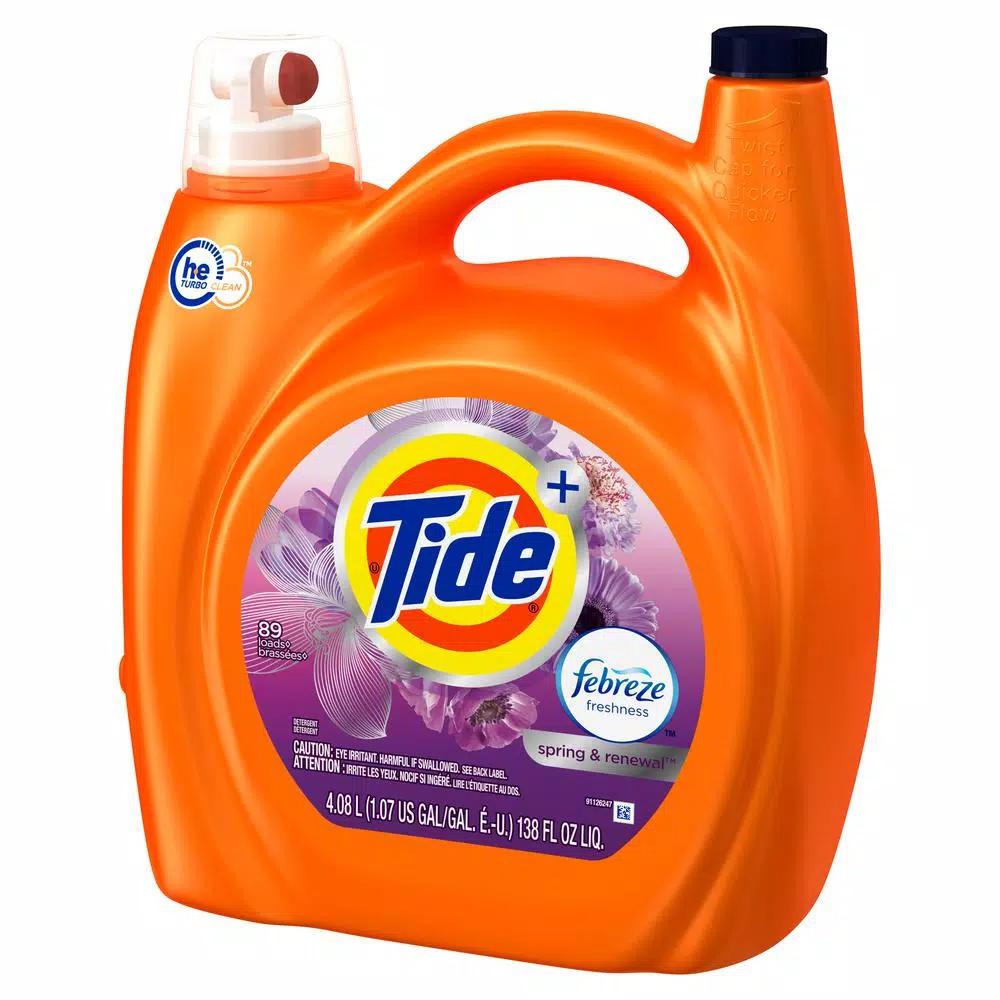 Tide Plus Febreze Spring and Renewal Liquid Laundry Detergent (72 Loads) and Downy April Fresh Fabric Softener (60 Loads)