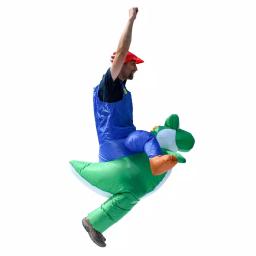 ALEKO's Inflatable Mario Riding Yoshi Adult Halloween Costume - Unisex One Size thumbnail 2
