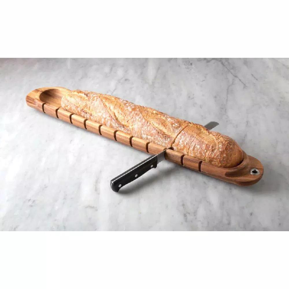 Ironwood Gourmet Acacia Wood Baguette Miter Bread Cutting Board