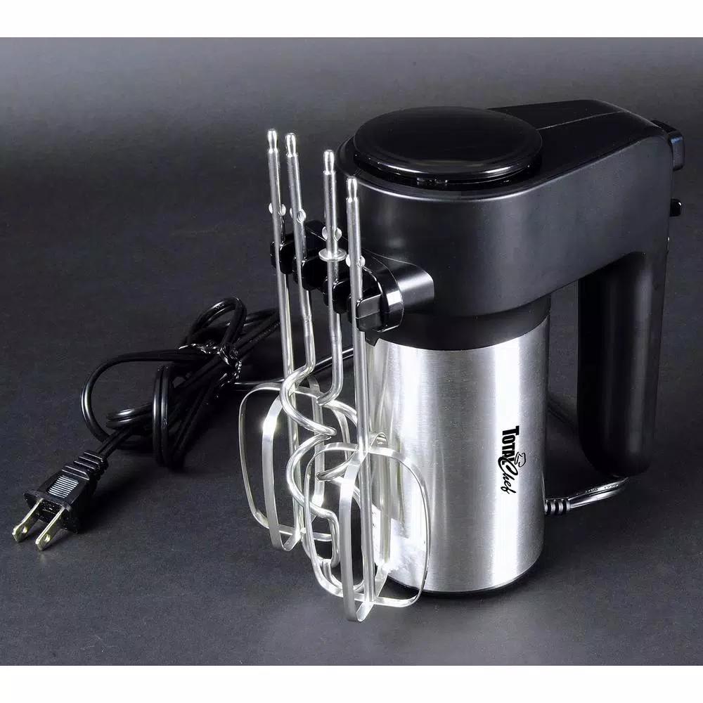 Total Chef 250-Watt 6-Speed Hand Mixer with Turbo Boost, Black/Silver