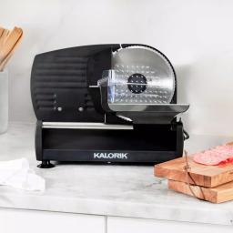 Unbranded Kalorik 200W Professional Food Slicer with 7.5 in. Stainless Steel Serrated Blade, Black thumbnail 7