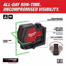 Milwaukee REDLITHIUM USB Green Cross Line Laser Level, 100 ft. Range thumbnail 2
