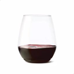 TOSSWARE Unbreakable 18 oz. Stemless Plastic Wine Tumblers, Clear, Set of 252 thumbnail 2