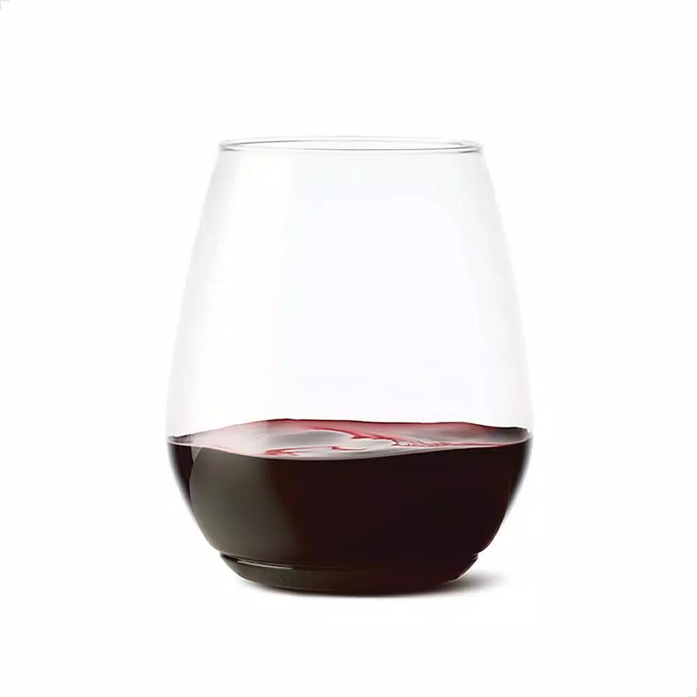 TOSSWARE Unbreakable 18 oz. Stemless Plastic Wine Tumblers, Clear, Set of 252