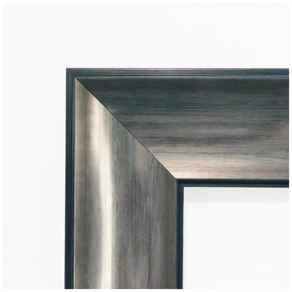Amanti Art Quicksilver Scoop 25.75 in. x 25.75 in. Square Bathroom Vanity Wall Mirror, Silver