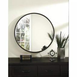 Martin Svensson Home 30 in. Round Oil Rubbed Bronze Metal Frame Accent Mirror thumbnail 1