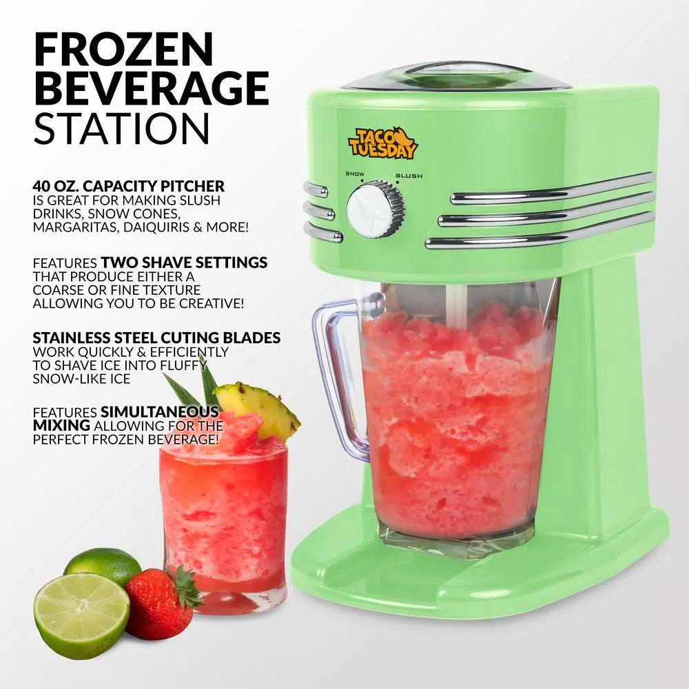 Taco Tuesday 40 oz. Frozen Beverage Station, Lime Green Ice Crusher & Slush Maker