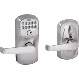 Schlage Elan Satin Chrome Electronic Keypad Door Lever with Plymouth Trim thumbnail 8