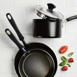 Farberware 10.5 Qt. Aluminum Nonstick Stock Pot with Glass Lid, Black thumbnail 4