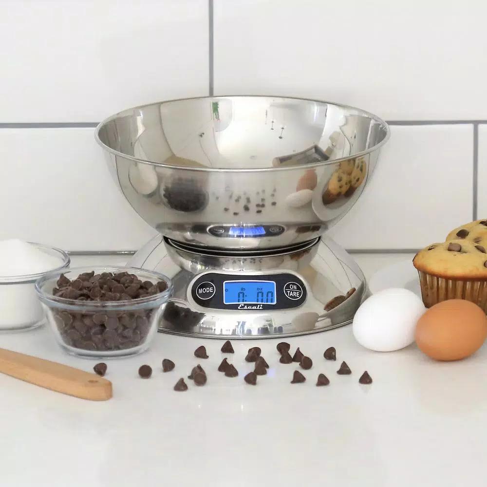 Escali Rondo Stainless Steel Digital Food Scale with Removable Bowl