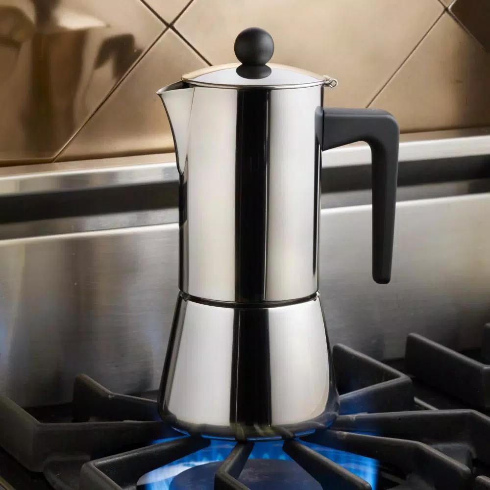 BonJour Coffee & Tea 6-Cup Stainless Steel Stovetop Espresso Maker