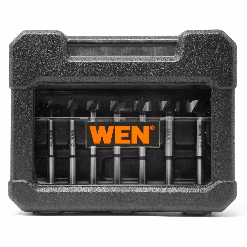 WEN 8-Piece Forstner Bit Set with Carrying Case, High Carbon Steel