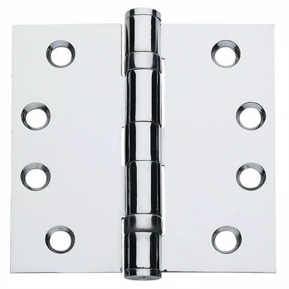 Global Door Controls 4.5 x 4.5 in. Satin Chrome Ball Bearing Heavy Duty Commercial Door Hinges (3-Pack)