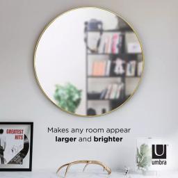 Umbra Hubba 34-inch Round Contemporary Brass Wall Mirror thumbnail 2