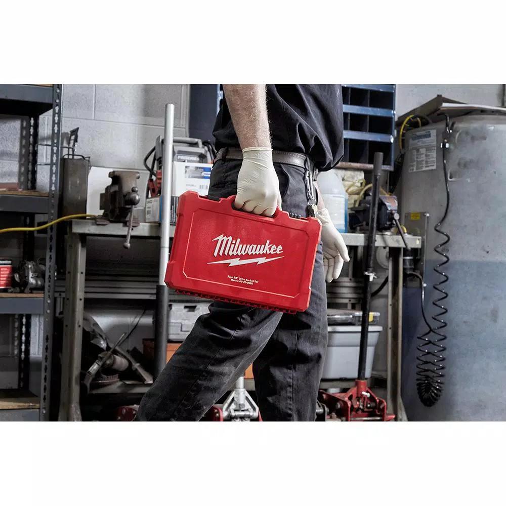 Milwaukee 1/4 in. Drive SAE & Metric Ratchet and Socket Mechanics Tool Set, 54-Piece