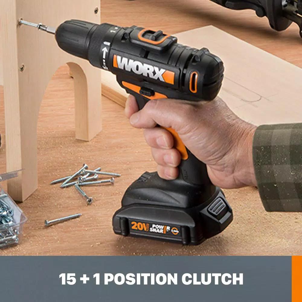 WORX 20V PowerShare 3/8 in. Cordless 2-Speed Drill Driver (Tool-Only)