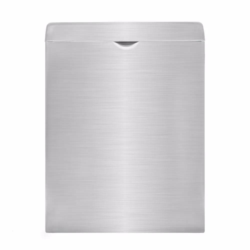 Alpine Industries Wall-Mounted Sanitary Napkin Receptacle, Brushed Stainless Steel