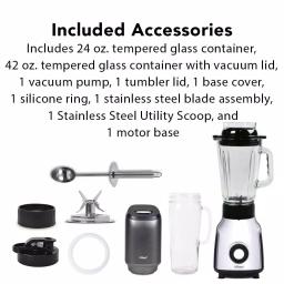 Tribest PBG-5001 Glass Personal Blender with Vacuum Technology, 4-Speed, Chrome thumbnail 7