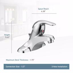 Moen Adler 4 in. Centerset Single-Handle Bathroom Faucet, Chrome (2-Pack) thumbnail 3