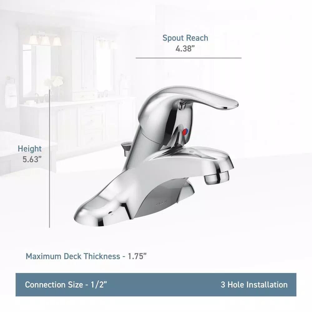 Moen Adler 4 in. Centerset Single-Handle Bathroom Faucet, Chrome (2-Pack)