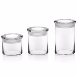 Libbey Cylinder 3-Piece Glass Storage Jar Set with Glass Lids, Clear thumbnail 2