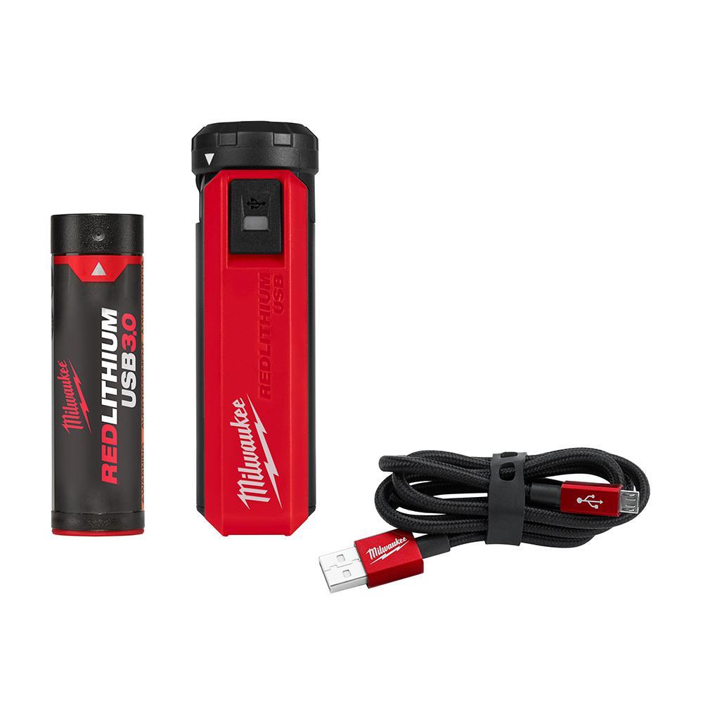 Milwaukee REDLITHIUM USB Rechargeable Portable Power Bank and Charger Kit