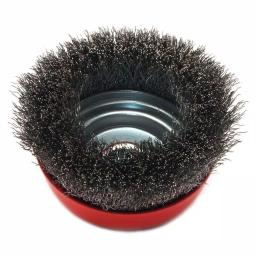 Robtec 3 in. Crimped Steel Wire Cup Brush, 5/8"-11 Threaded Arbor thumbnail 2