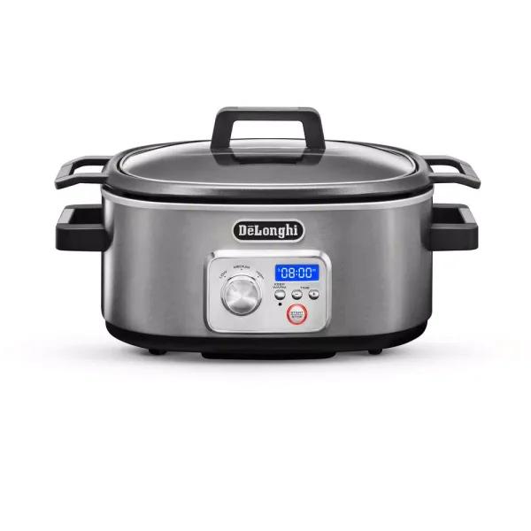 DeLonghi Livenza 6 Qt. Programmable Slow Cooker with Stovetop-Safe Pot, Stainless Steel