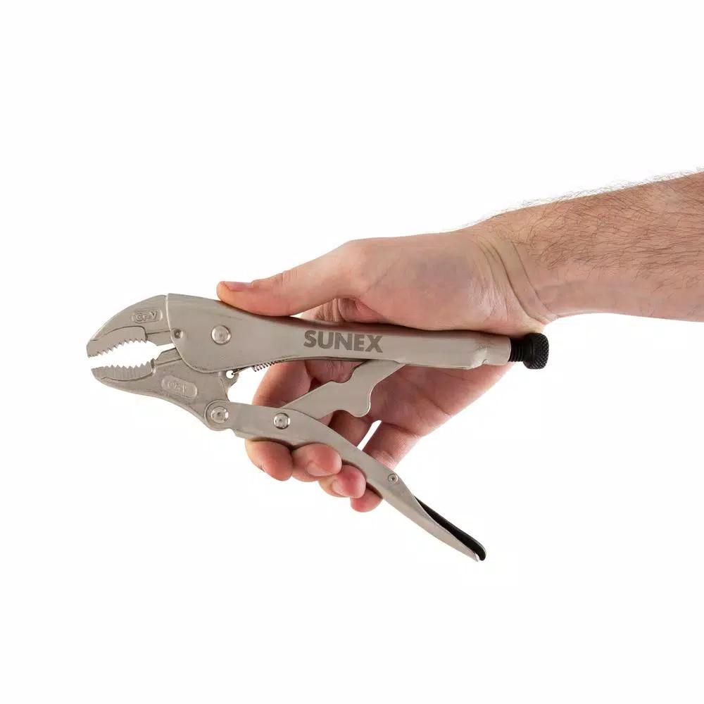 SUNEX TOOLS Sunex LP10C 10 in. Curved Jaw Locking Pliers with Wire Cutter