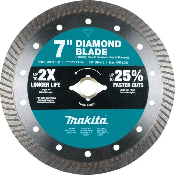 Makita 7 in. Turbo Rim Diamond Blade for Soft Materials