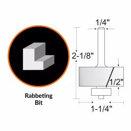 WEN 1-1/4 in. Carbide Tipped Rabbeting Router Bit, 1/4 in. Shank thumbnail 2
