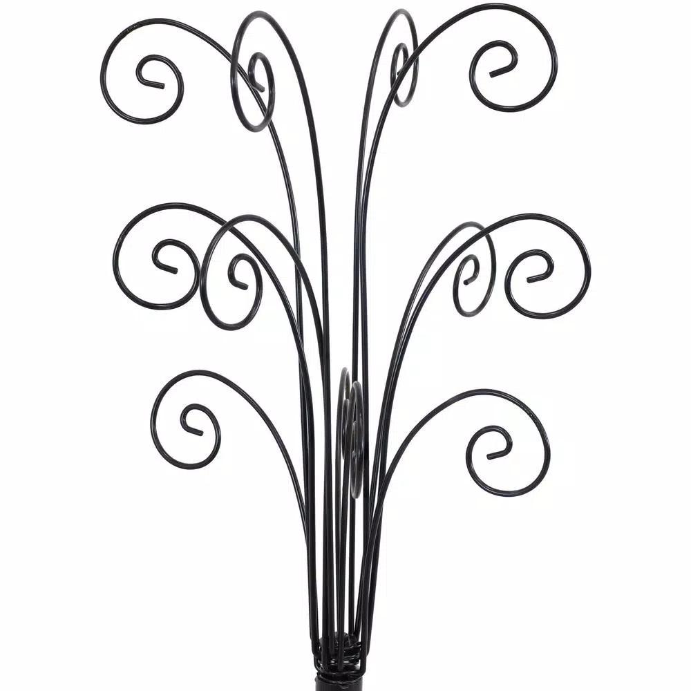 Sunnydaze Decor Gloria 20 in. Black Metal Christmas Ornament Stand with 20 Hooks