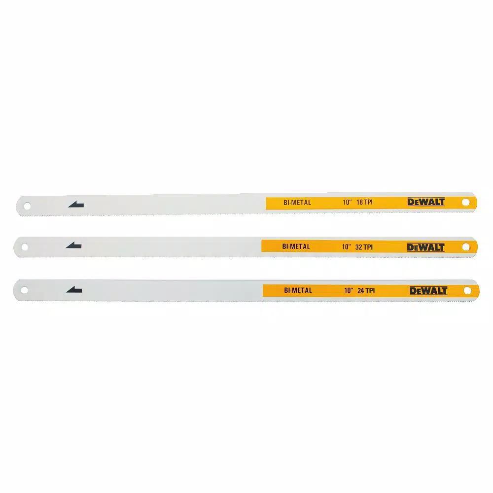 DEWALT 10 in. Bi-Metal Hacksaw Blade 3-Pack (18, 24, 32 TPI)