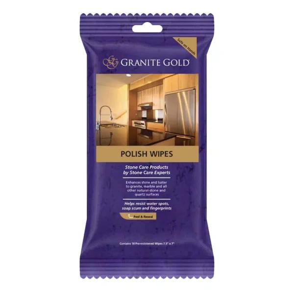 Granite Gold Polish Wipes for Natural Stone and Quartz Surfaces