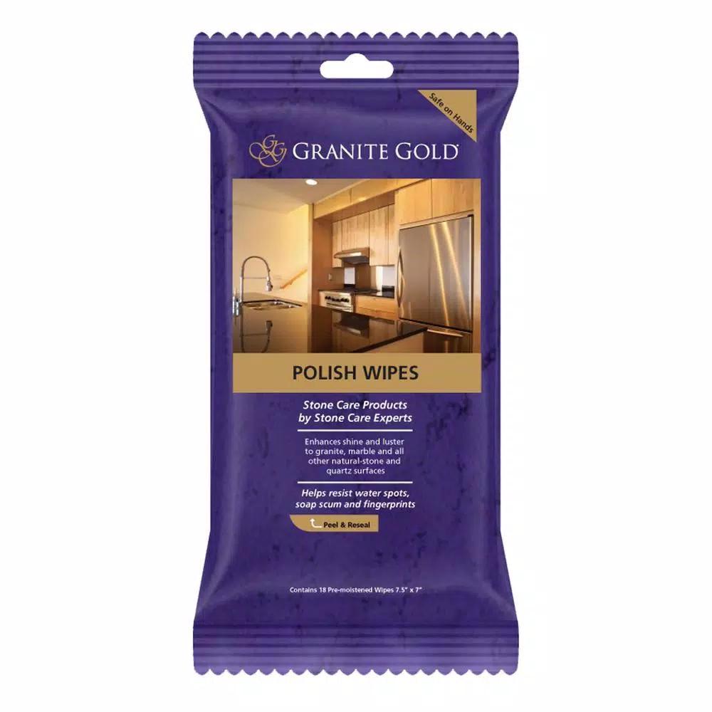 Granite Gold Polish Wipes for Natural Stone and Quartz Surfaces