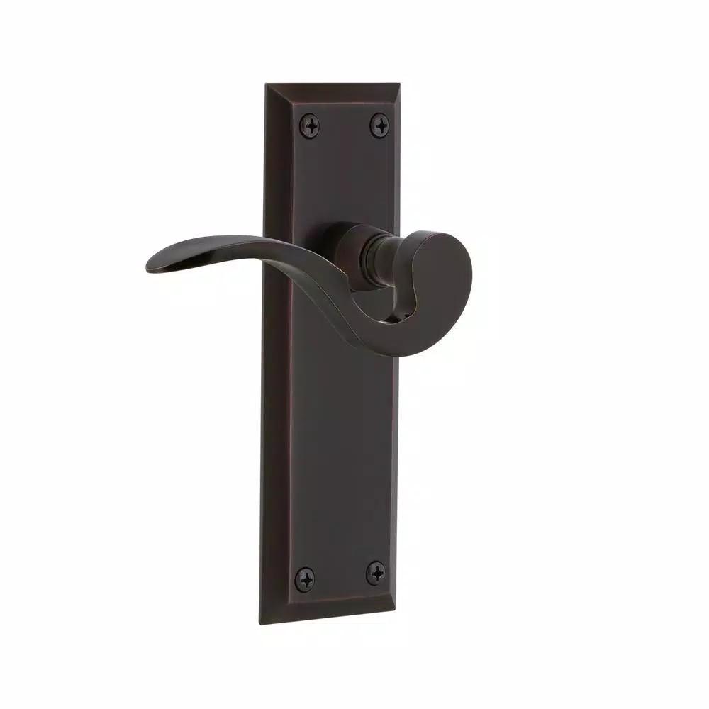 Nostalgic Warehouse New York Plate Manor Dummy Door Lever - Timeless Bronze